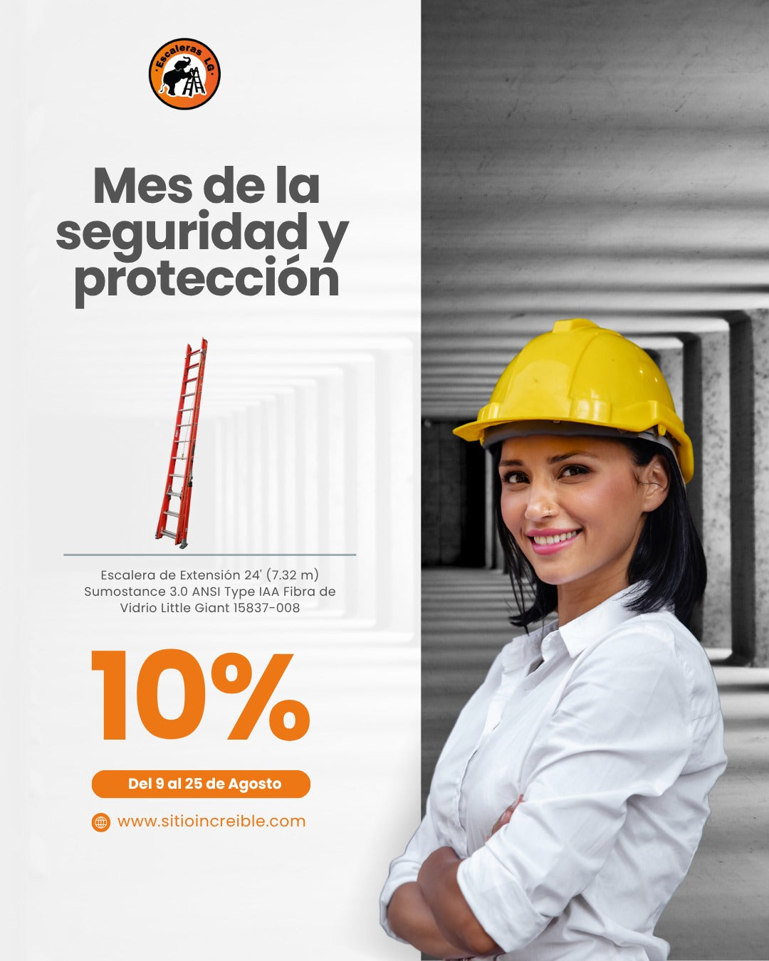 Escalera de Extensión 24' (7.32 m) Sumostance 3.0 ANSI Type IAA Fibra de Vidrio Little Giant 15837-008