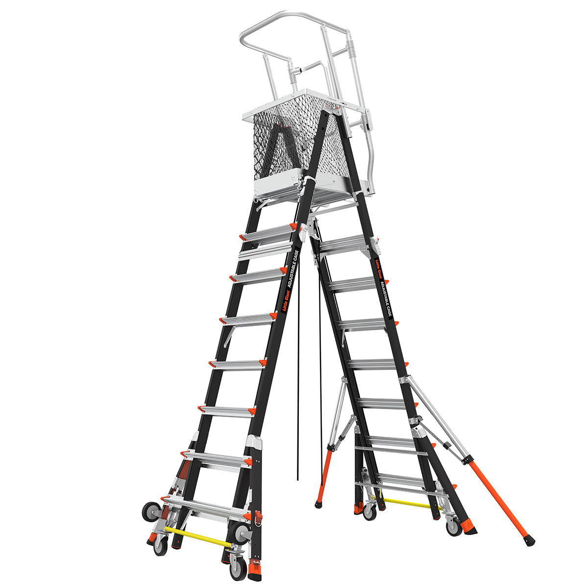 Escalera de Plataforma con Jaula de Seguridad 8' - 14' (2.44 m - 4.27 m) Fibra de Vidrio Tipo IAA Adjustable Safety Cage Little Giant 18515-817