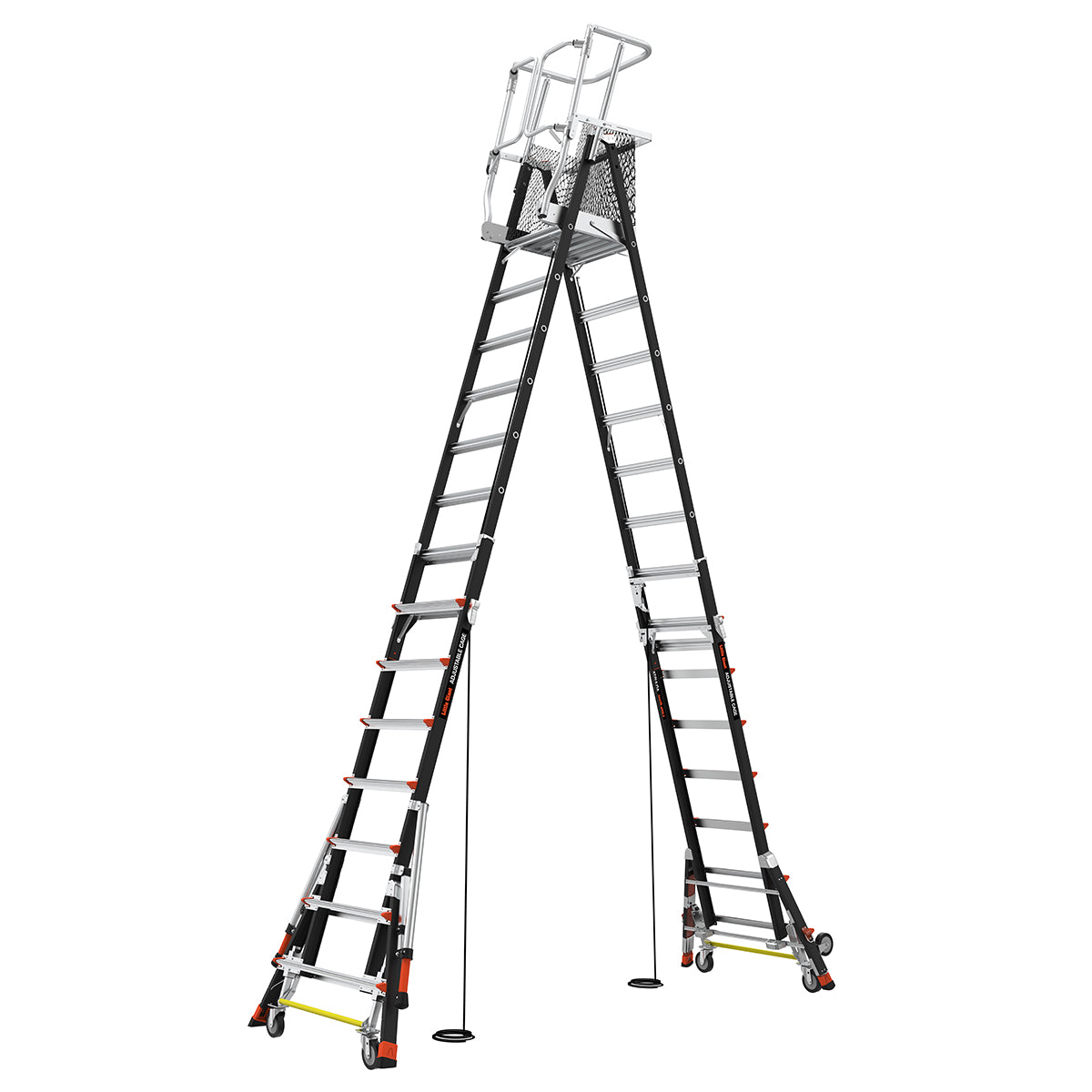 Escalera de Plataforma con Jaula de Seguridad 8' - 14' (2.44 m - 4.27 m) Fibra de Vidrio Tipo IAA Adjustable Safety Cage Little Giant 18515-817