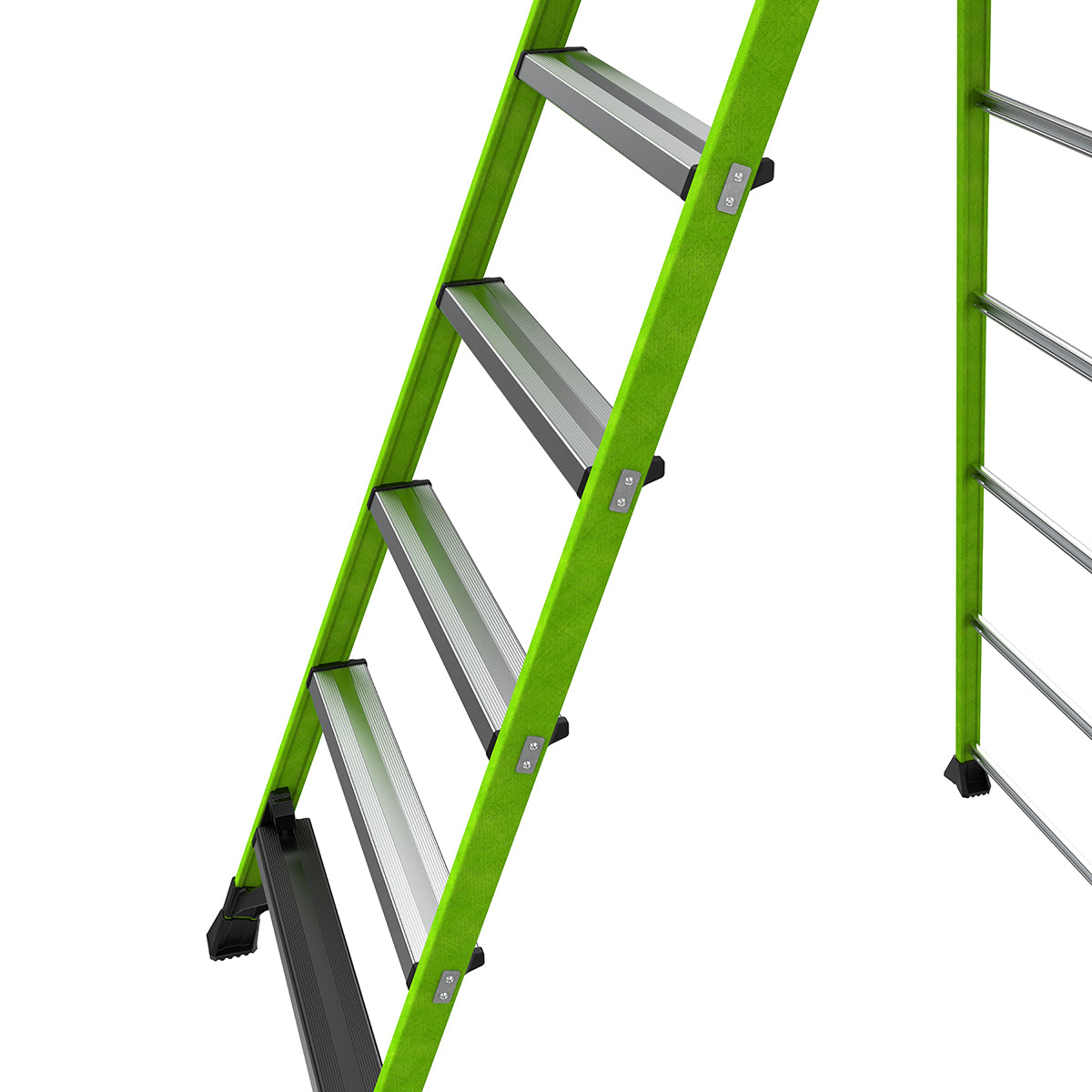 Escalera de Plataforma con Jaula de Seguridad 6' (1.83 m) Fibra de Vidrio Tipo IAA Fortress Little Giant 19306
