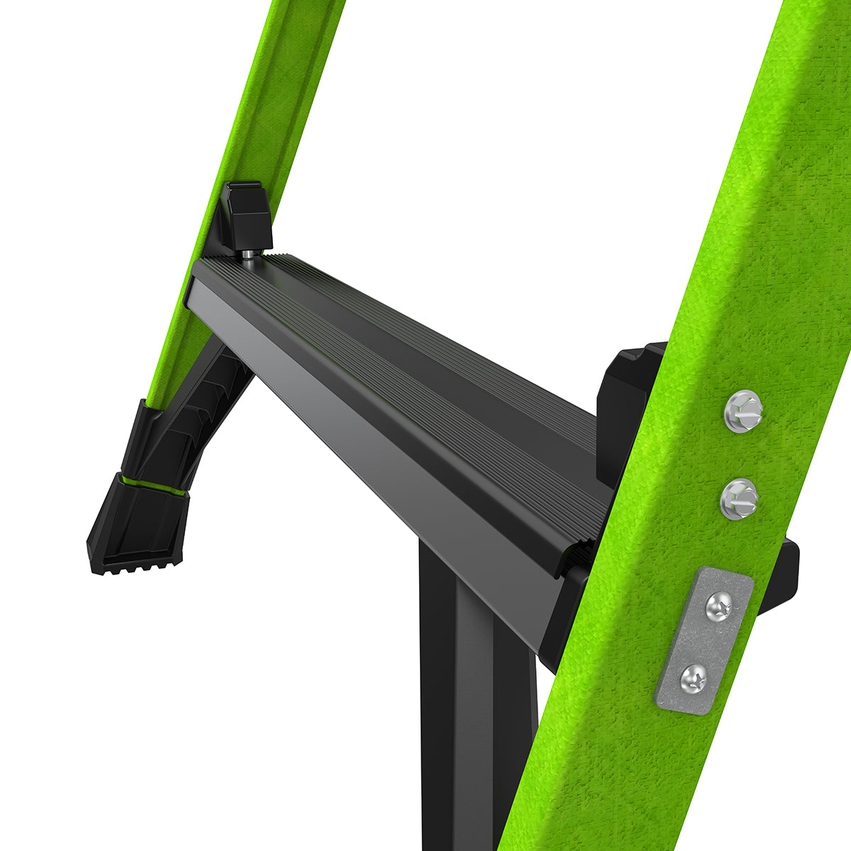 Escalera de Plataforma con Jaula de Seguridad 6' (1.83 m) Fibra de Vidrio Tipo IAA Fortress Little Giant 19306