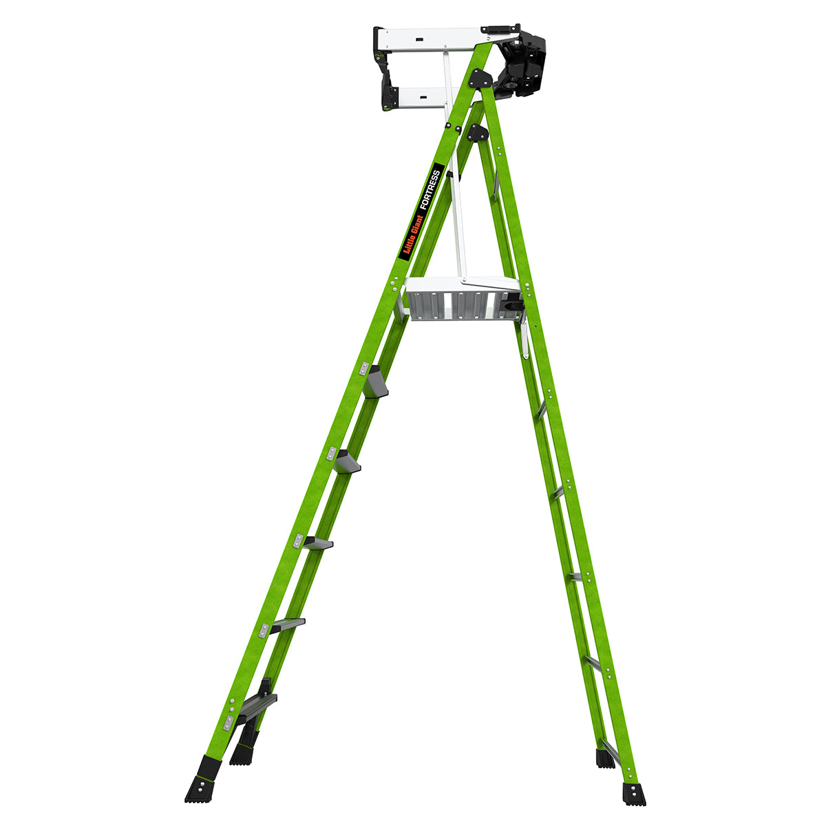 Escalera de Plataforma con Jaula de Seguridad 6' (1.83 m) Fibra de Vidrio Tipo IAA Fortress Little Giant 19306