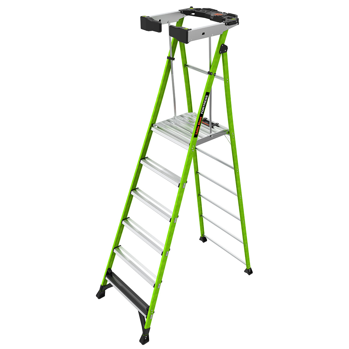 Escalera de Plataforma con Jaula de Seguridad 6' (1.83 m) Fibra de Vidrio Tipo IAA Fortress Little Giant 19306