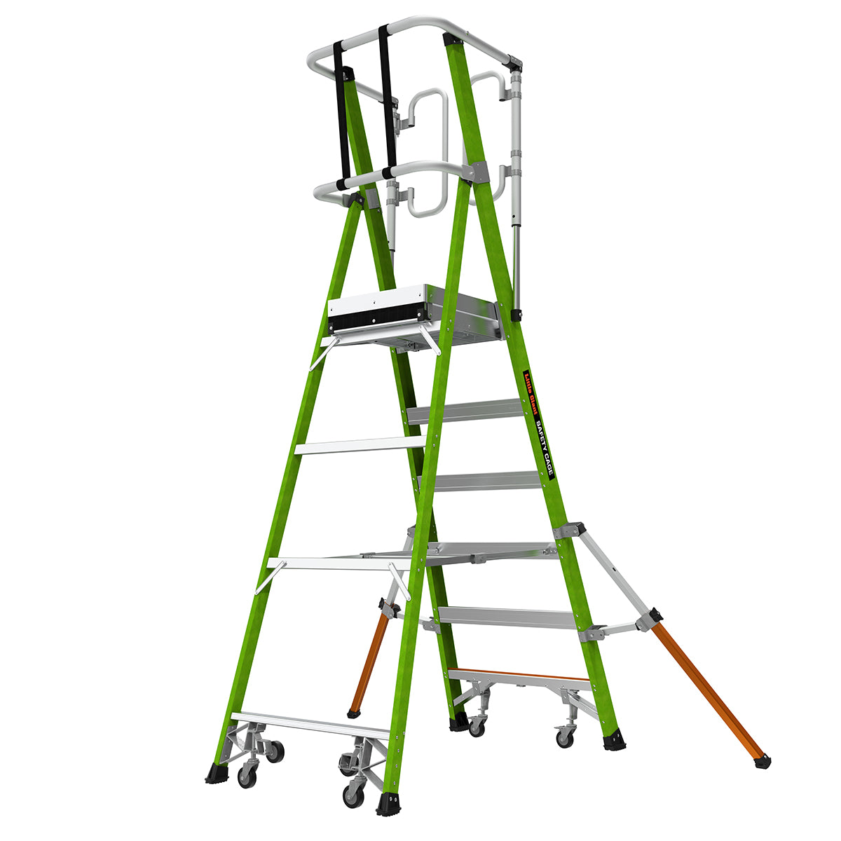 Escalera de Plataforma con Jaula de Seguridad 6' (1.83 m) Fibra de Vidrio Tipo IAA Safety Cage Little Giant 19706