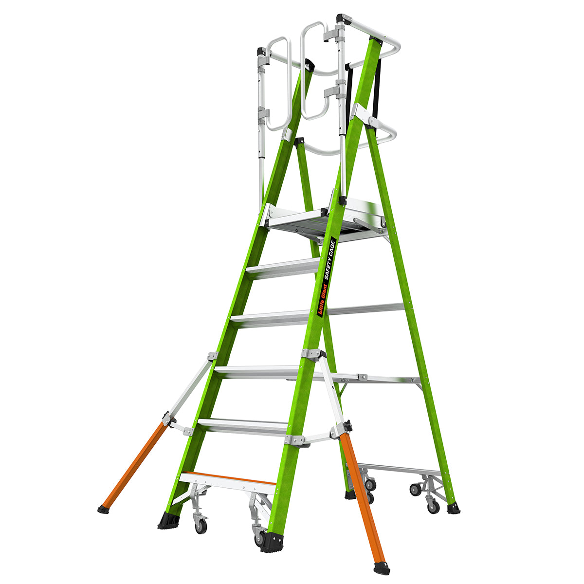 Escalera de Plataforma con Jaula de Seguridad 6' (1.83 m) Fibra de Vidrio Tipo IAA Safety Cage Little Giant 19706