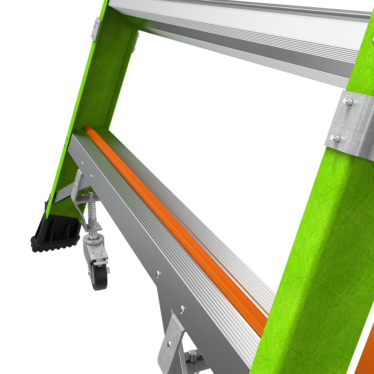 Escalera de Plataforma con Jaula de Seguridad 8' (2.41 m) Fibra de Vidrio Tipo IAA Safety Cage Little Giant 19708