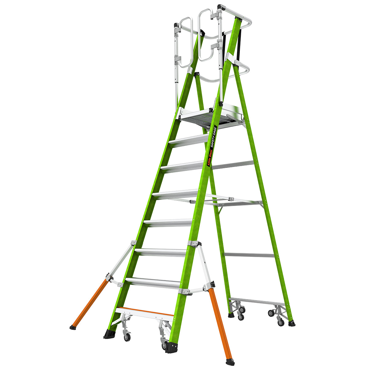 Escalera de Plataforma con Jaula de Seguridad 8' (2.41 m) Fibra de Vidrio Tipo IAA Safety Cage Little Giant 19708
