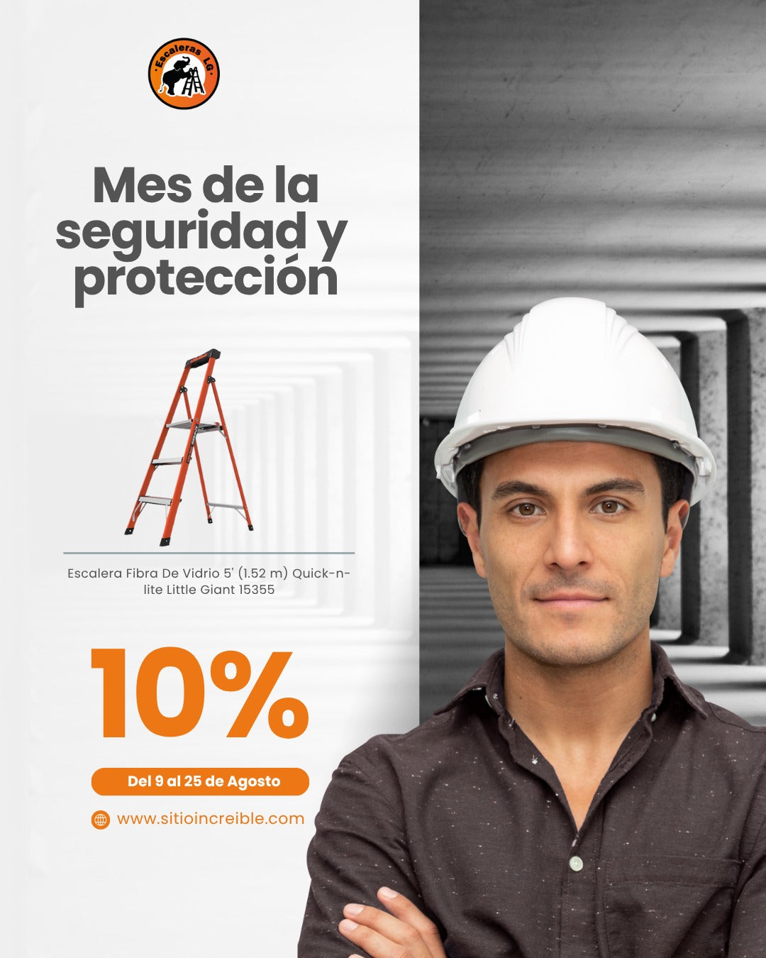 Escalera Fibra De Vidrio 5' (1.52 m) Quick-n-lite Little Giant 15355