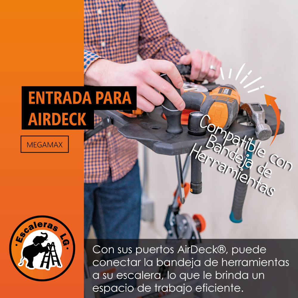 Escalera de Aluminio Multiposición 17' con Airdeck Tipo IA Megamax Little Giant 14417-001 (Demo)