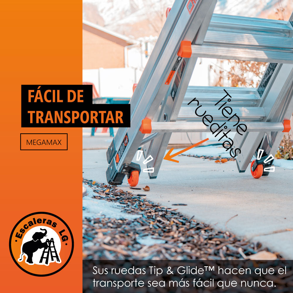 Escalera de Aluminio Multiposición 17' con Airdeck Tipo IA Megamax Little Giant 14417-001 (Demo)