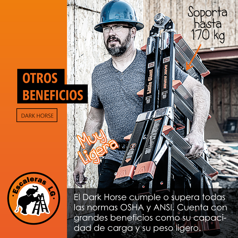 Escalera de Fibra de Vidrio Multiposición 13' Tipo IAA Dark Horse Little Giant 15143 (De Línea)