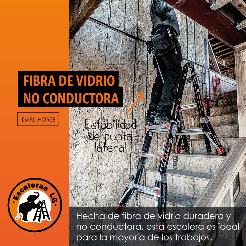 Escalera de Fibra de Vidrio Multiposición 13' Tipo IAA Dark Horse Little Giant 15143 (De Línea)