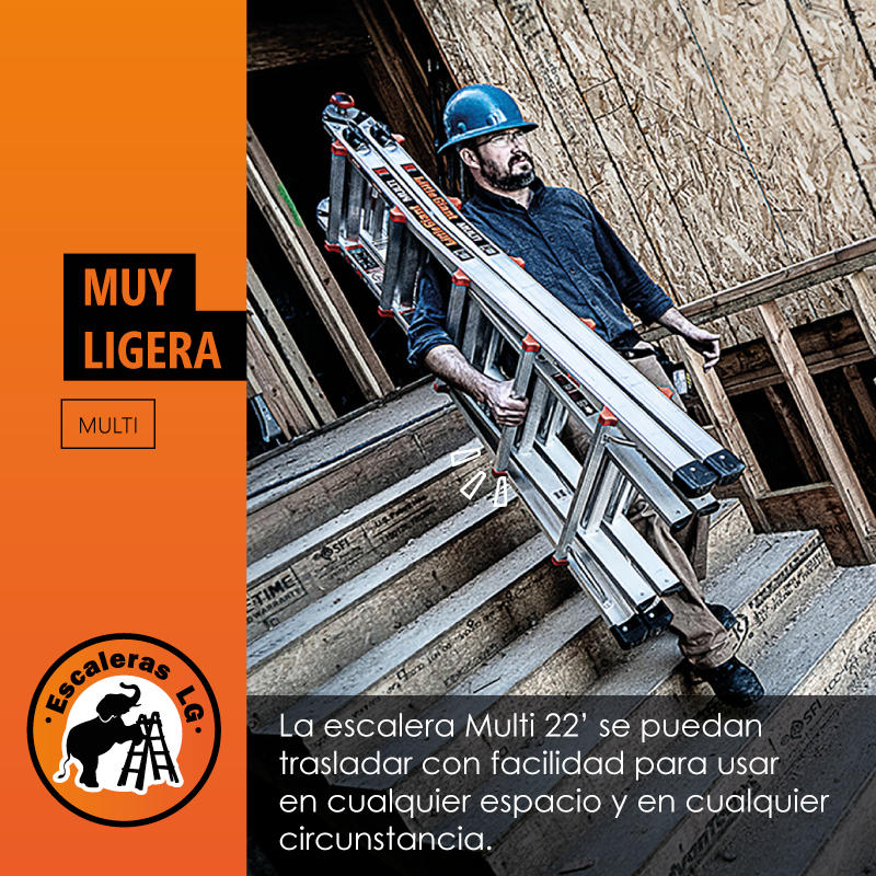 Escalera de Aluminio Multiposición 22’ Tipo IA Multi Little Giant 16522-002