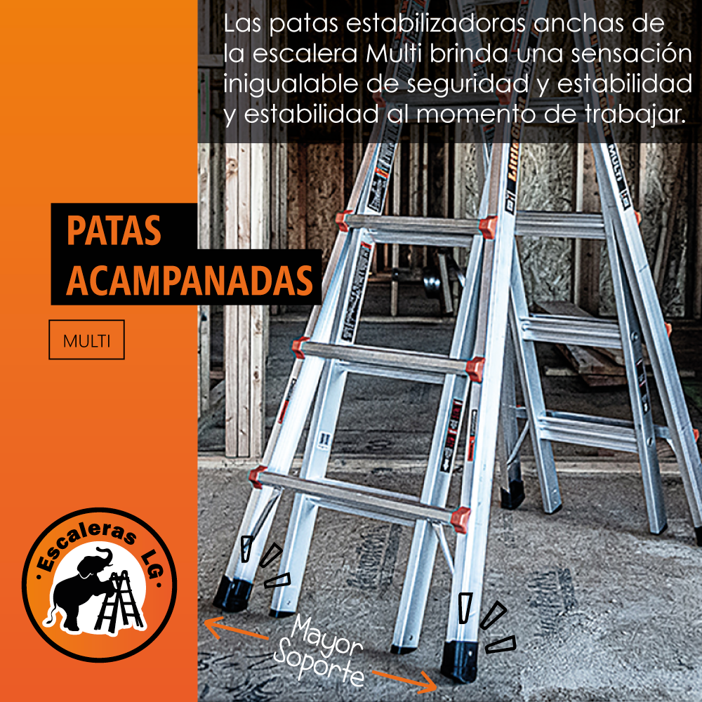 Escalera de Aluminio Multiposición 22’ Tipo IA Multi Little Giant 16522-002