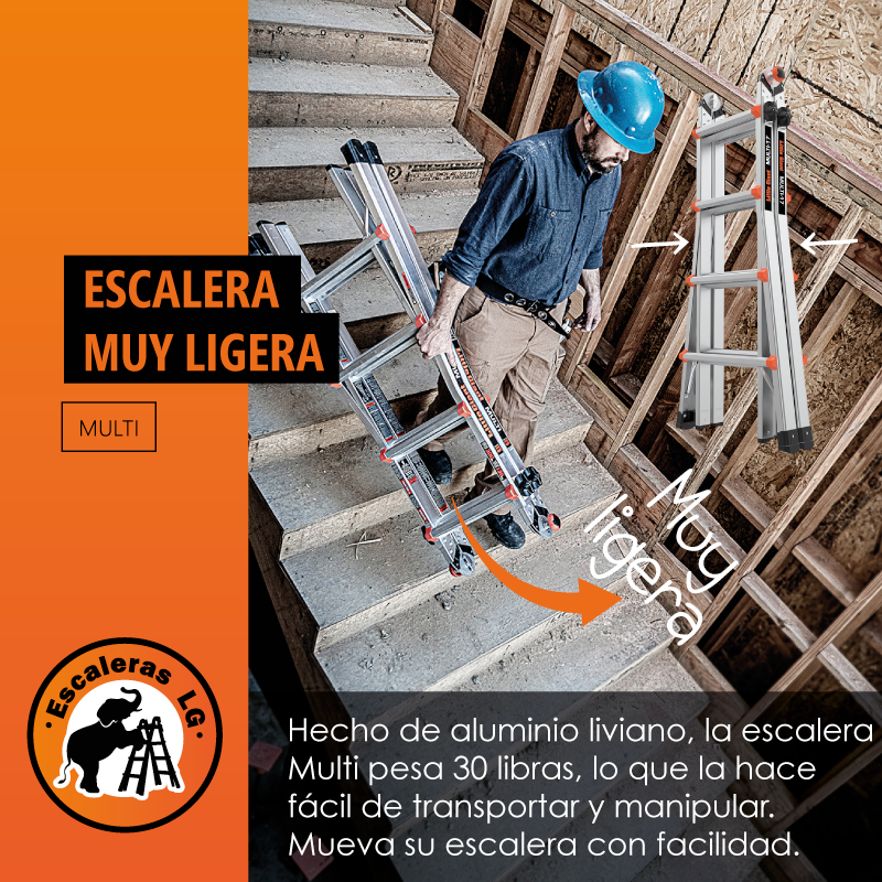 Escalera de Aluminio Multiposición 17’ (5.18 m) Tipo IA Multi Little Giant 16517-002