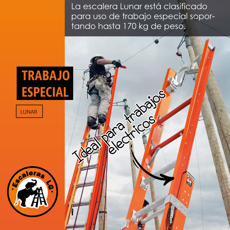 Escalera de Extensión 32' (9.75 m) Lunar ANSI Type IAA - 375 lb Fibra de Vidrio Little Giant 15629