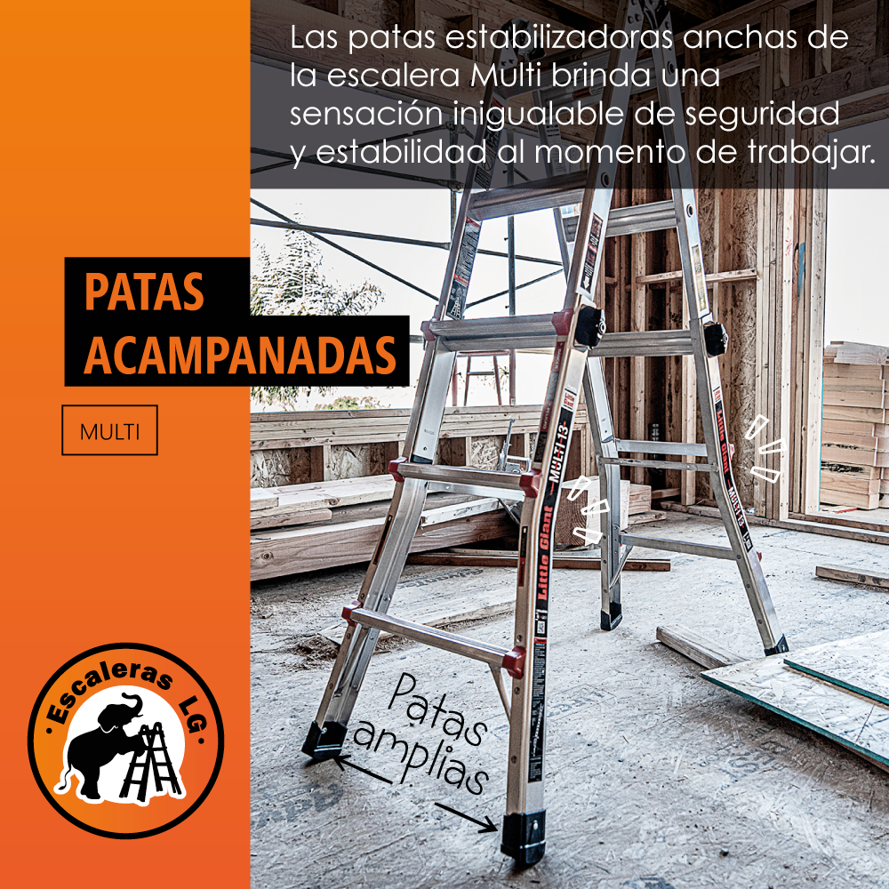 Escalera de Aluminio Multiposición 13’ Tipo IA Multi Little Giant 16513-002