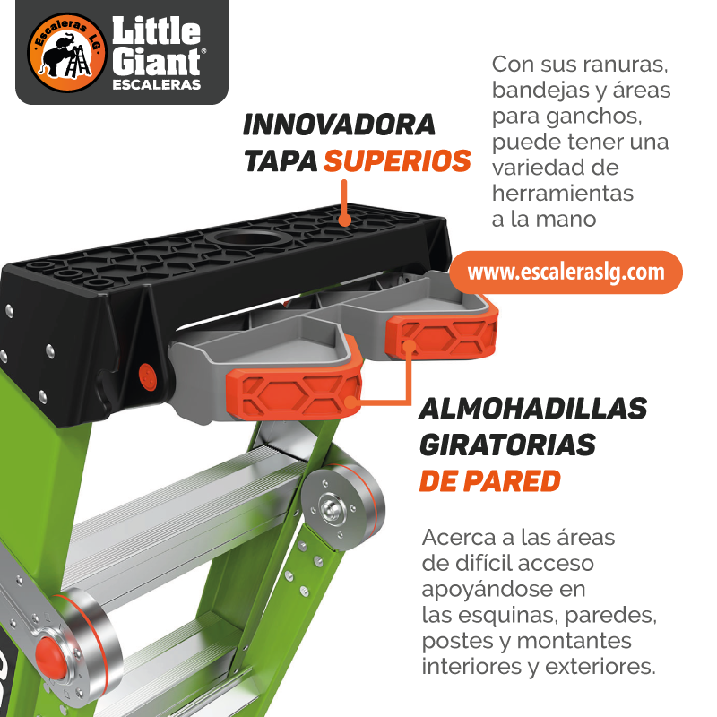 Escalera de Fibra de Vidrio Multiposición 6' Tipo IAA King Kombo Little Giant 13610-001 (Demo)