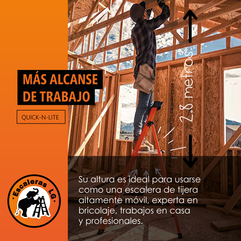 Escalera Fibra De Vidrio 5' (1.52 m) Quick-n-lite Little Giant 15355