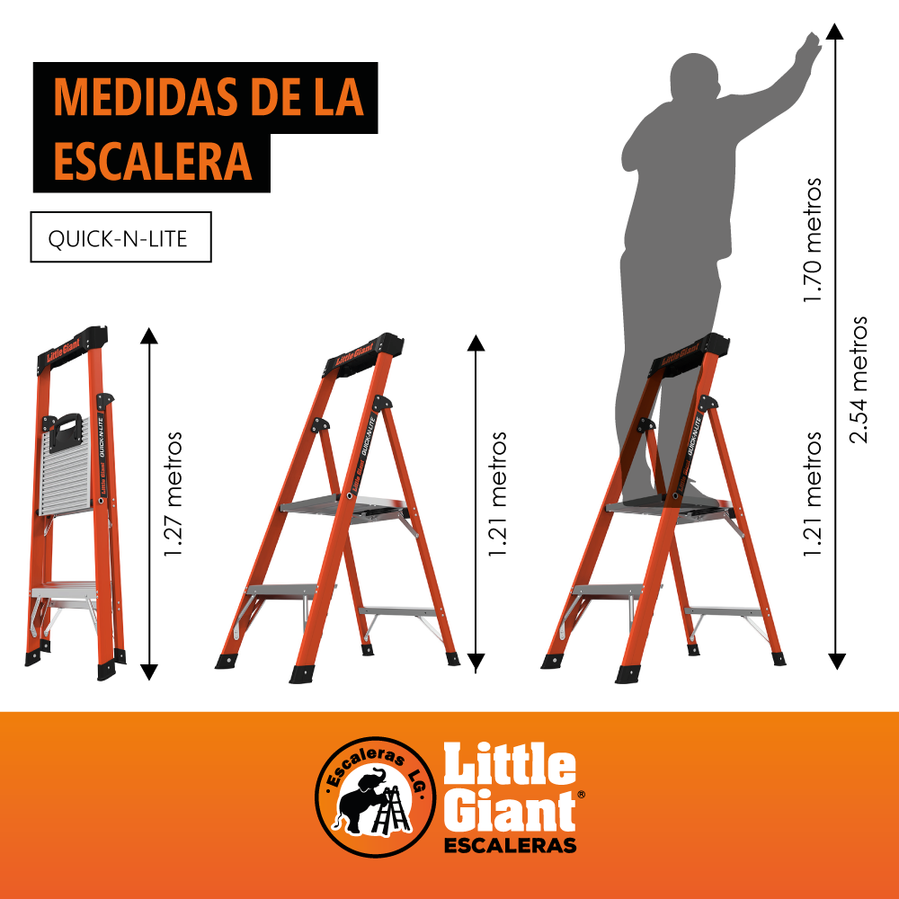 Escalera Fibra De Vidrio 5' (1.52 m) Quick-n-lite Little Giant 15355