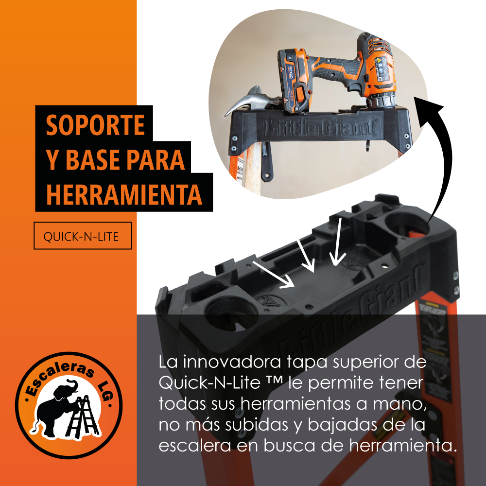 Escalera Fibra De Vidrio 5' (1.52 m) Quick-n-lite Little Giant 15355