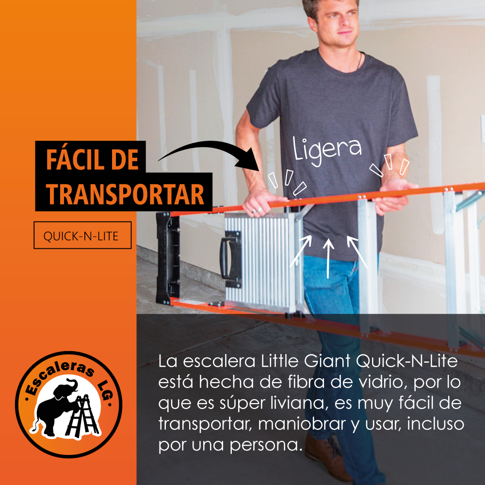 Escalera Fibra De Vidrio 5' (1.52 m) Quick-n-lite Little Giant 15355