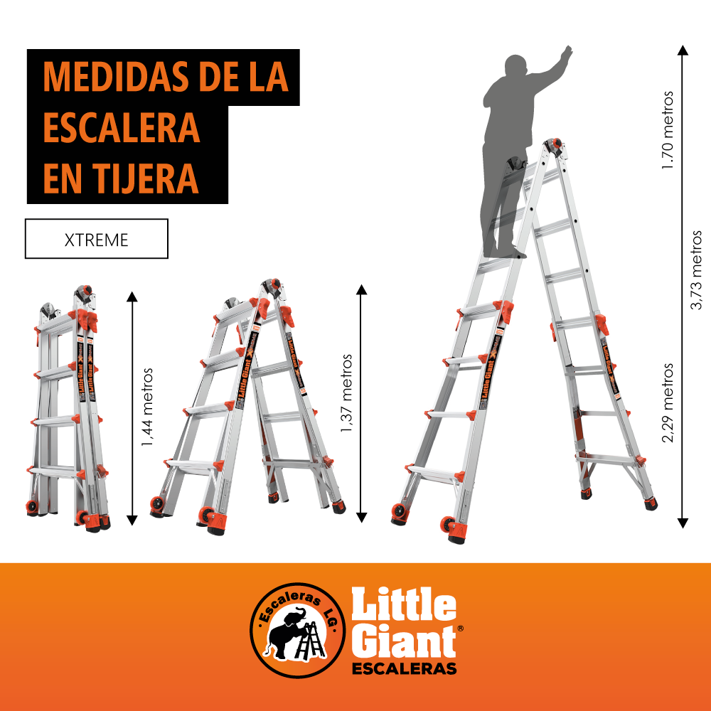 Escalera de Aluminio Multiposición 17' con Airdeck Tipo IA Xtreme Little Giant 12317-801D (Demo)