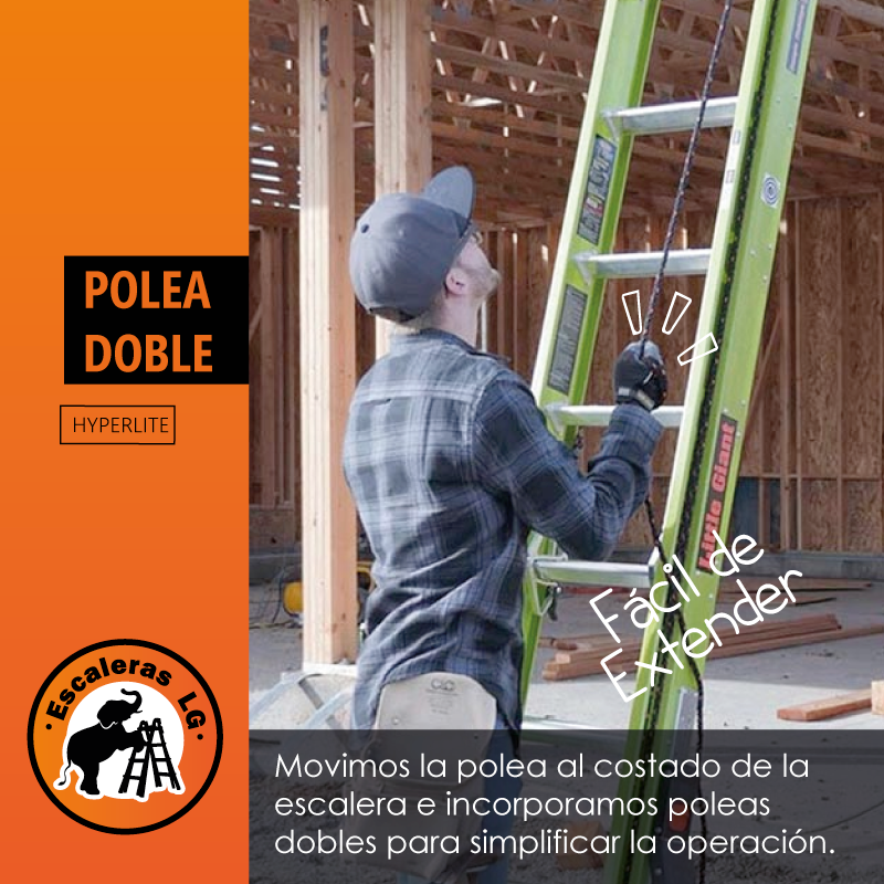 Escalera de Extension 24' (7.31 m) Hyperlite ANSI Tipo IA Fibra de Vidrio Little Giant 17724