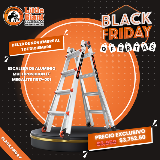 Escalera de Aluminio Multiposición 17' (5.18 m) Type IA Megalite Little Giant 11517-001 (Demo)