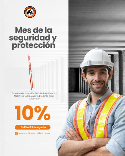 Escalera de Extensión 20' (6.09 m) Velocity ANSI Type IA Fibra de Vidrio Little Giant 17120-009