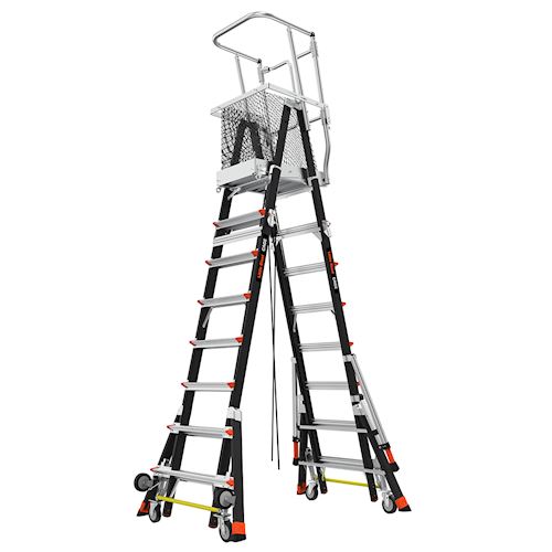 Escalera de Plataforma con Jaula de Seguridad 8' - 14' (2.44 m - 4.27 m) Fibra de Vidrio Tipo IAA Adjustable Safety Cage Little Giant 18515-817