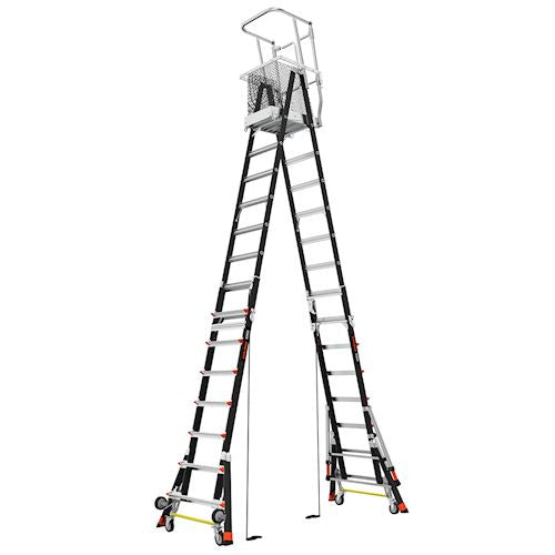 Escalera de Plataforma con Jaula de Seguridad 8' - 14' (2.44 m - 4.27 m) Fibra de Vidrio Tipo IAA Adjustable Safety Cage Little Giant 18515-817