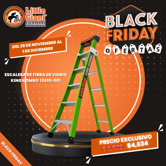 Escalera de Fibra de Vidrio Multiposición 6' Tipo IAA King Kombo Little Giant 13610-001 (Demo)