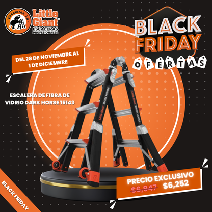 Escalera de Fibra de Vidrio Multiposición 13' Tipo IAA Dark Horse Little Giant 15143 (De Línea)
