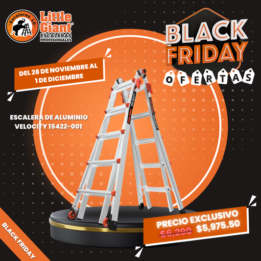 Escalera de Aluminio Multiposición 22' (6.7 m) Tipo IA Velocity Little Giant 15422-001 (Demo)