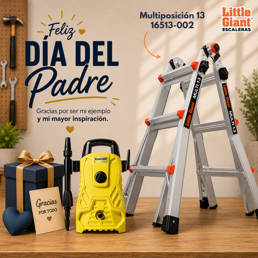 Escalera de Aluminio Multiposición 13’ 16513-001D + Karcher