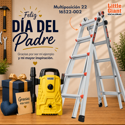 Escalera de Aluminio Multiposición 22’ 16522-002 + Karcher