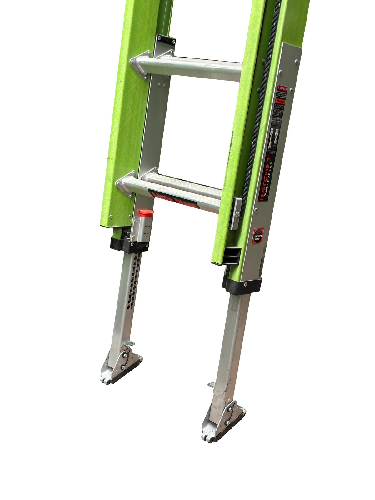 Escalera de Extension 28' (8.53 m) Hyperlite ANSI Tipo IA  Fibra de Vidrio Little Giant 17928-246/17528-264 Con Niveladores y Reposa Poste