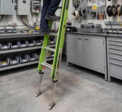 Escalera de Extension 28' (8.53 m) Hyperlite ANSI Tipo IA  Fibra de Vidrio Little Giant 17928-246/17528-264 Con Niveladores y Reposa Poste