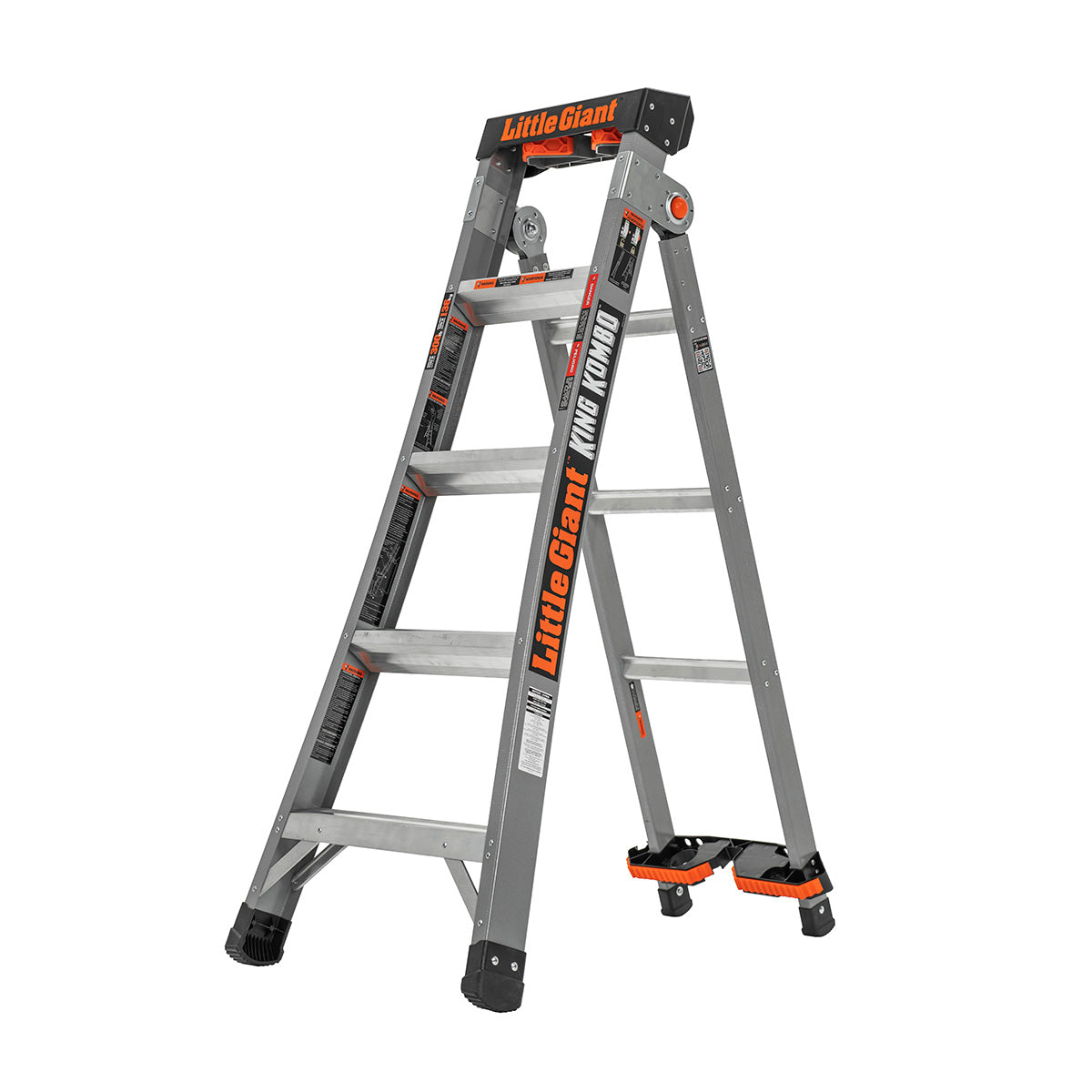 Escalera de Fibra de Vidrio Multiposición 5' Tipo I con Quad Pod King Kombo Little Giant 13480G-001