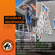 Cargar imagen en el visor de la galería, Escalera de Aluminio Multiposición 22&#39; con Airdeck Tipo IA Xtreme Little Giant 12822-828 (Demo)

