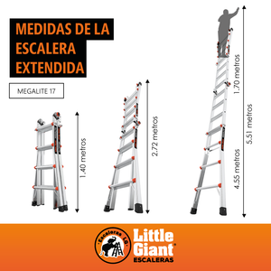 Escalera de Aluminio Multiposición 17' Type IA Megalite Little Giant 11517-001 (Demo)