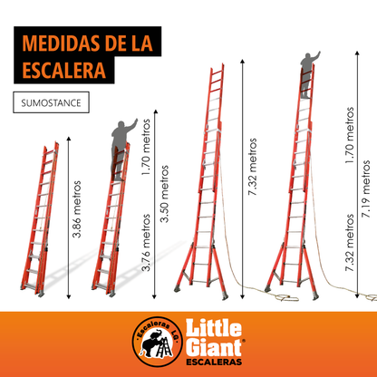 Escalera de Extensión 24' (7.32 m) Sumostance 3.0 ANSI Type IAA Fibra de Vidrio Little Giant 15837-008