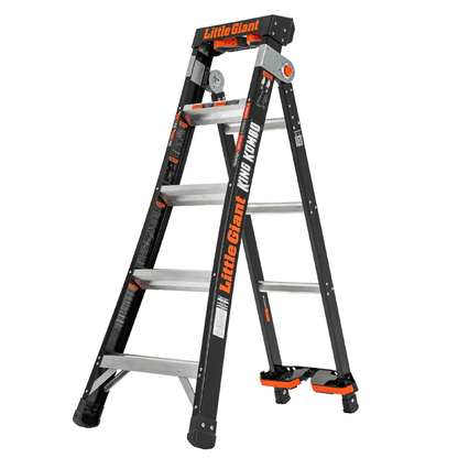 Escalera de Fibra de Vidrio Multiposición 5' Tipo I con Quad Pod King Kombo Little Giant 13480G-001